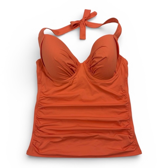 ⭐️ Tommy Bahama Pearl Shirred Underwire Tankini Swim Top - Medium DD - Picture 2 of 8